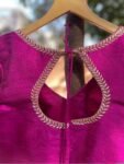 pure silk hand embroidery blouse /pink saree maggam blouse/magenta pink zardosi blouse/ hand embroidered blouse/pink ready made blouse usa