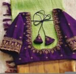 pure silk hand embroidery blouse/ saree maggam blouse/purple zardosi blouse usa/hand embroidered moderblouse/ ready made blouse zardosi usa