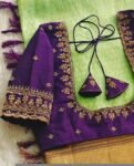 pure silk hand embroidery blouse/ saree maggam blouse/purple zardosi blouse usa/hand embroidered moderblouse/ ready made blouse zardosi usa
