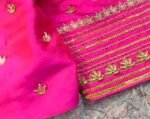 pure silk hand embroidery blouse/saree maggam blouse/hot pink zardosi blouse/hand embroidered blouse /magenta pink ready made blouse zardosi