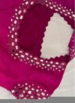 pure silk pink hand embroidery blouse/maggam blouse/raw silk zardosi blouse/pink mirror handembroidered blouse/ready made blouse zardosi