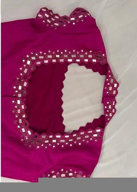 pure silk pink hand embroidery blouse/maggam blouse/raw silk zardosi blouse/pink mirror handembroidered blouse/ready made blouse zardosi