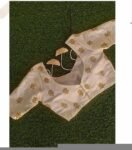 pure silk hand embroidery blouse/cream saree maggam blouse/raw silk zardosi blouse/hand embroidered blouse/cream ready made blouse zardosi