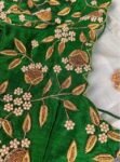 pure silk heavy hand embroidery blouse /bridal green maggam blouse/green zardosi blouse/hand embroidered blouse/green wedding ready blouse