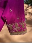 pure silk hand embroidery blouse /pink saree maggam blouse/magenta pink zardosi blouse/ hand embroidered blouse/pink ready made blouse usa