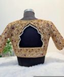 pure silk hand embroidery wedding blouse/saree maggam blouse/beige zardosi blouse/golden bridal blouse /ready made hand embroidered blouse