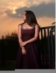 Hand Embroidered Plum Georgette Anarkali Dress: Sleeveless Indian Suit Set, brown anarkali ,sleeveless anarkali kurta,kurta set,Indian dress