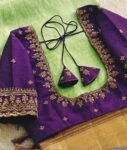 pure silk hand embroidery blouse/ saree maggam blouse/purple zardosi blouse usa/hand embroidered moderblouse/ ready made blouse zardosi usa