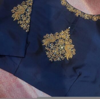 pure silk hand embroidery blouse/black maggam blouse/raw silk zardosi blouse/hand embroidered blouse/ready made blouse zardosi/mix and match