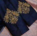 pure silk hand embroidery blouse/black maggam blouse/raw silk zardosi blouse/hand embroidered blouse/ready made blouse zardosi/mix and match