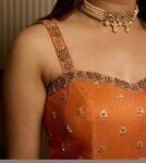 Orange Anarkali suit usa/anarkali kurta short sleeve/orange anarkali/hand embroidered dress anarkali/Indian dresses/simple anarkali kurta