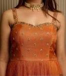 Orange Anarkali suit usa/anarkali kurta short sleeve/orange anarkali/hand embroidered dress anarkali/Indian dresses/simple anarkali kurta