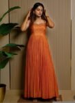 Orange Anarkali suit usa/anarkali kurta short sleeve/orange anarkali/hand embroidered dress anarkali/Indian dresses/simple anarkali kurta