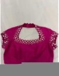 pure silk pink hand embroidery blouse/maggam blouse/raw silk zardosi blouse/pink mirror handembroidered blouse/ready made blouse zardosi