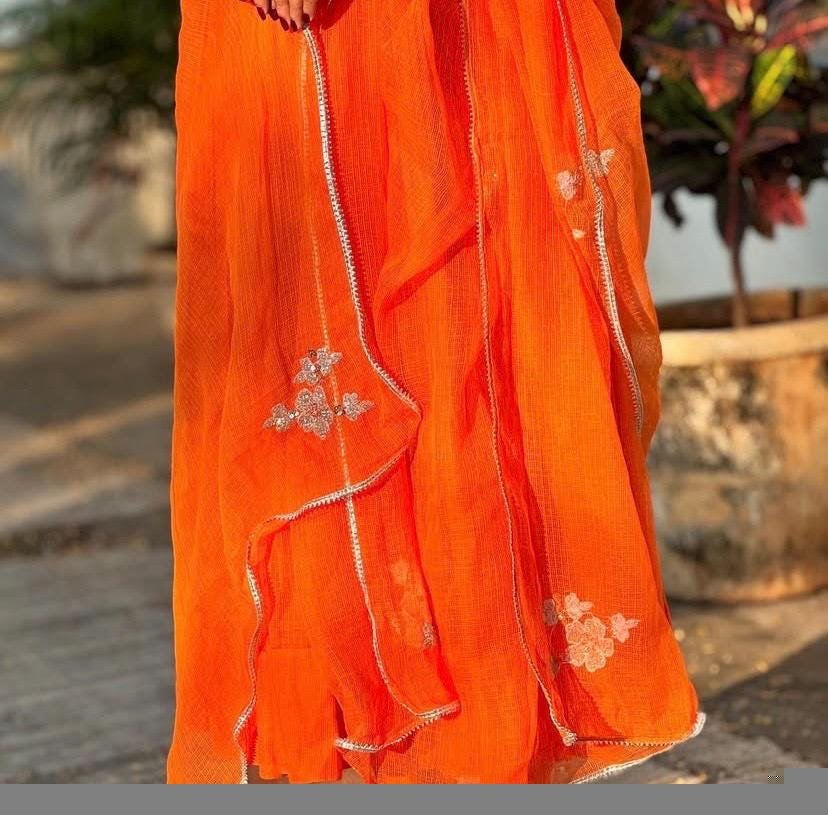 Orange Anarkali suit usa/anarkali kurta full sleeve/orange full sleeve anarkali/soft Kota anarkali dress/Indian dresses/orange anarkali dupa