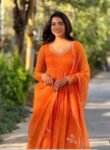 Orange Anarkali suit usa/anarkali kurta full sleeve/orange full sleeve anarkali/soft Kota anarkali dress/Indian dresses/orange anarkali dupa