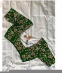 pure silk heavy hand embroidery blouse /bridal green maggam blouse/green zardosi blouse/hand embroidered blouse/green wedding ready blouse