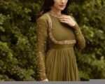 Green Anarkali suit usa/anarkali kurta full sleeve/ green full sleeve anarkali/full sleeve dress anarkali/Indian dresses/mehendi anarkali