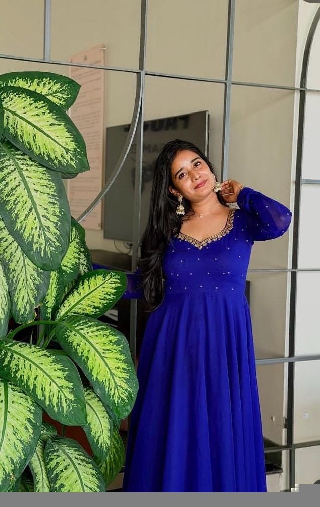 Blue Anarkali suit usa/anarkali kurta full sleeve/roya blue full sleeve anarkali/full sleeve dress anarkali/Indian dresses/Indian anarkali
