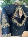 pure silk hand embroidery blouse/ saree maggam blouse/black zardosi blouse /hand embroidered moderblouse/black ready made blouse zardosi usa