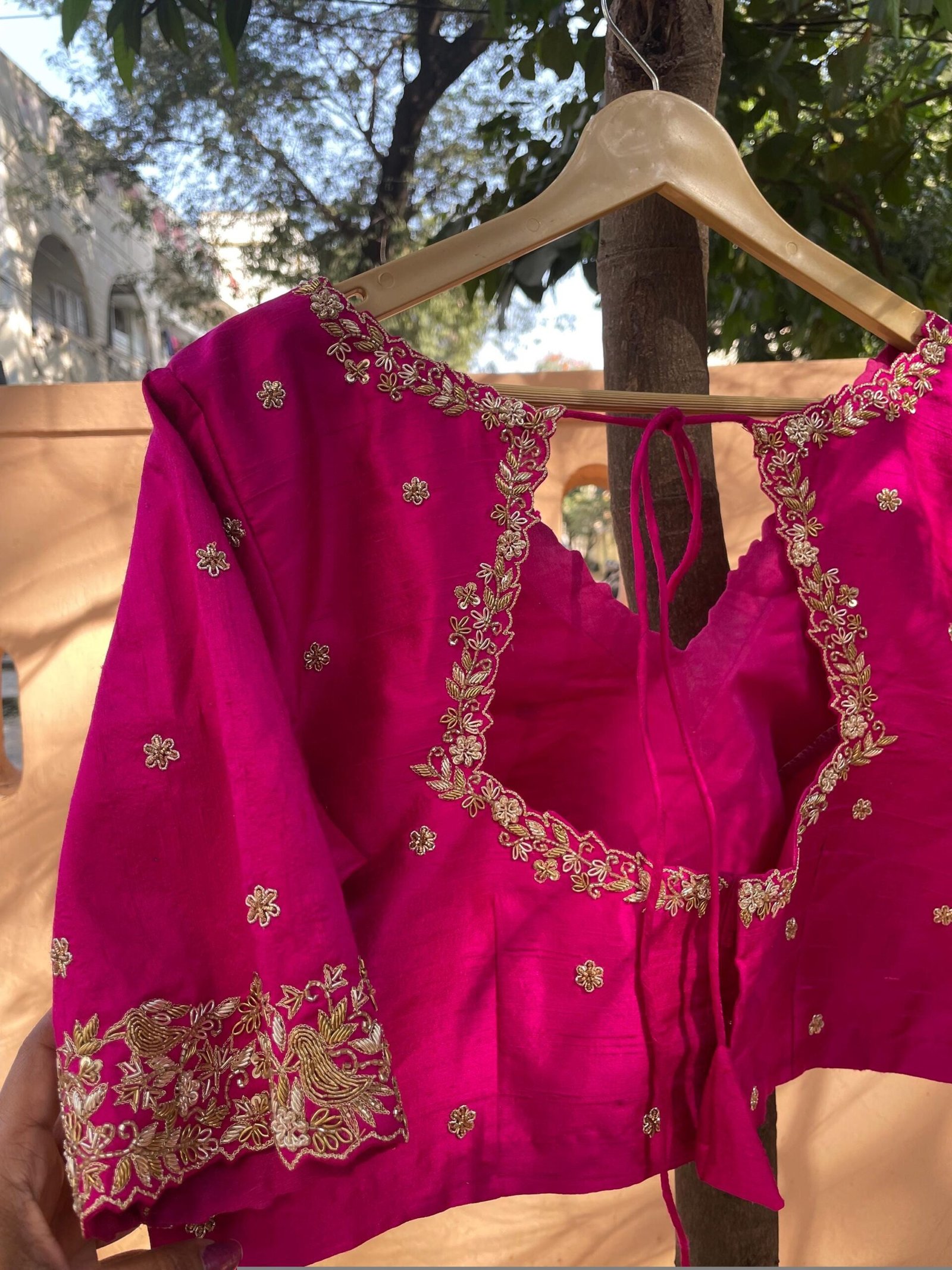 pure silk hand embroidery blouse/pink maggam blouse/silk zardosi blouse/hand embroidered blouse/ready made blouse zardosi/handwork blouse