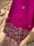 pure silk hand embroidery blouse/pink maggam blouse/silk zardosi blouse/hand embroidered blouse/ready made blouse zardosi/handwork blouse