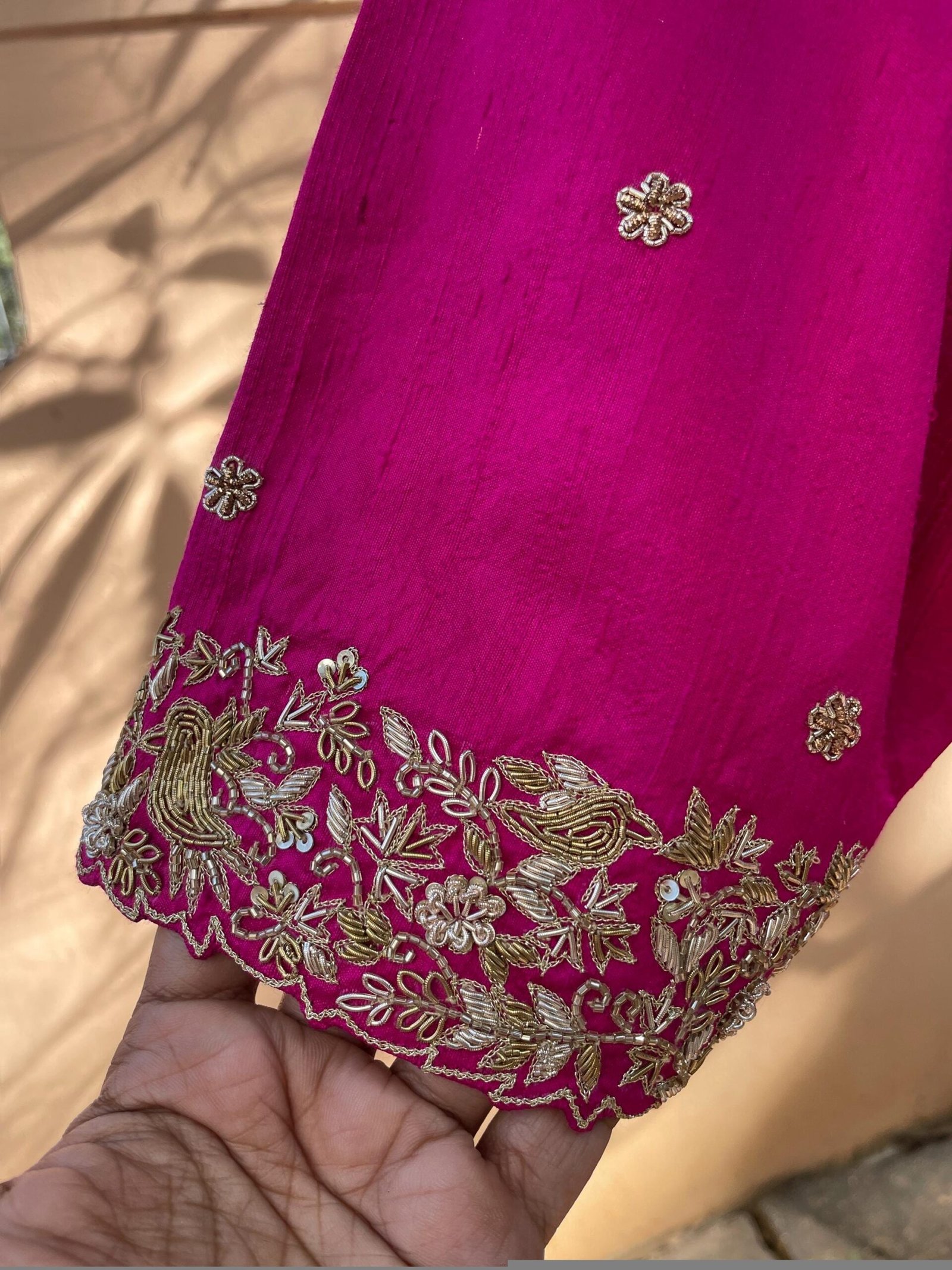 pure silk hand embroidery blouse/pink maggam blouse/silk zardosi blouse/hand embroidered blouse/ready made blouse zardosi/handwork blouse
