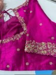 pure silk hand embroidery blouse/pink maggam blouse/silk zardosi blouse/hand embroidered blouse/ready made blouse zardosi/handwork blouse