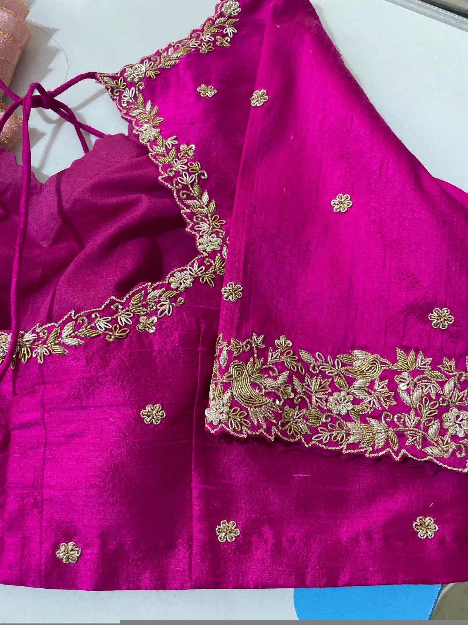 pure silk hand embroidery blouse/pink maggam blouse/silk zardosi blouse/hand embroidered blouse/ready made blouse zardosi/handwork blouse