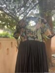 Hand-Painted Kalamkari Anarkali Dress with Dupatta: black Silk Embroidered Gown,Kalamkari Anarkali,black Kalamkari dress,hand embroidery usa