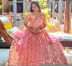 Women’s lehenga set/pink croptop lehenga/Indian crop top skirt USA/hand embroidered lehenga set dupatta/pink lehenga skirt/pink lehenga set