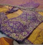 Lavender Silk Bridal Blouse: Hand Embroidered Zardosi Maggam Work,lavender bridal blouse,wedding blouse,heavy bridal blouse,wedding saree us