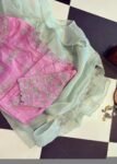 Hand Embroidered Silk Blouse: Light Pink Zardosi Maggam Work,tissue pink blouse,blush pink blouse,light pink maggam saree blouse,plus size