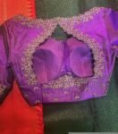 Lavender Hand Embroidered Silk Blouse: Zardosi Maggam Work, lavender tissue blouse,lavender blouse,maggam blouse, mix and match blouse usa