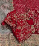 pure silk hand embroidery blouse/red heavy maggam blouse/red zardosi blouse/wedding hand embroidered blouse/bridal ready made blouse USA