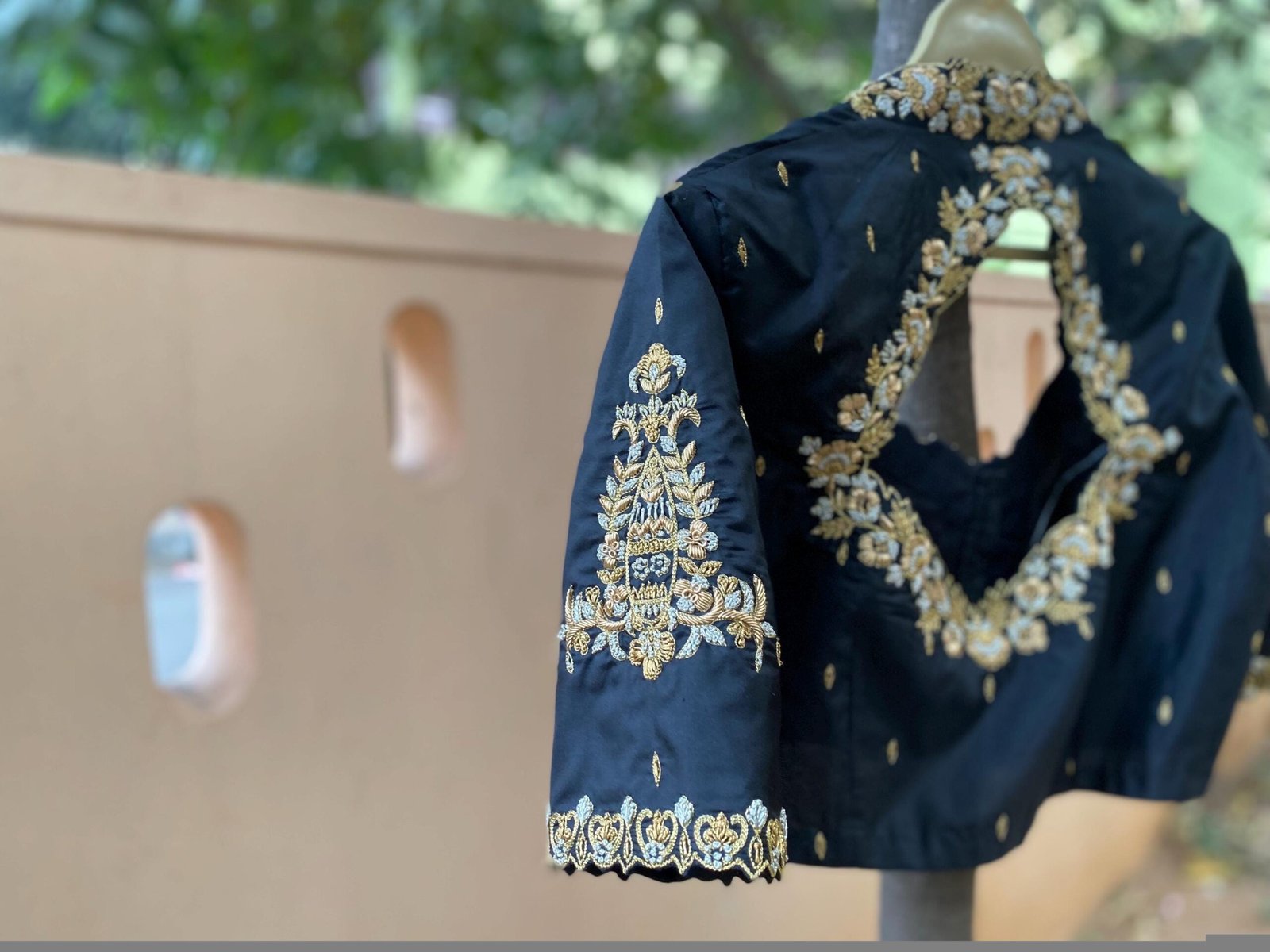 pure silk hand embroidery blouse/ saree maggam blouse/black zardosi blouse /hand embroidered moderblouse/black ready made blouse zardosi usa