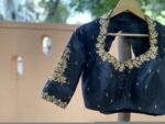 pure silk hand embroidery blouse/ saree maggam blouse/black zardosi blouse /hand embroidered moderblouse/black ready made blouse zardosi usa