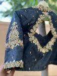 pure silk hand embroidery blouse/ saree maggam blouse/black zardosi blouse /hand embroidered moderblouse/black ready made blouse zardosi usa