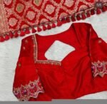 Hand Embroidered Pure Silk Bridal Blouse: Red Zardosi Maggam Work,red handwork blouse,mix and match blouse,plus size blouse,wedding blouse