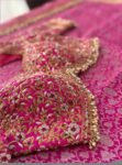 pure silk hand embroidery bridal blouse/maggam blouse/pink bridal work blouse/pink hand embroidered blouse/heavy embroidery wedding blouse
