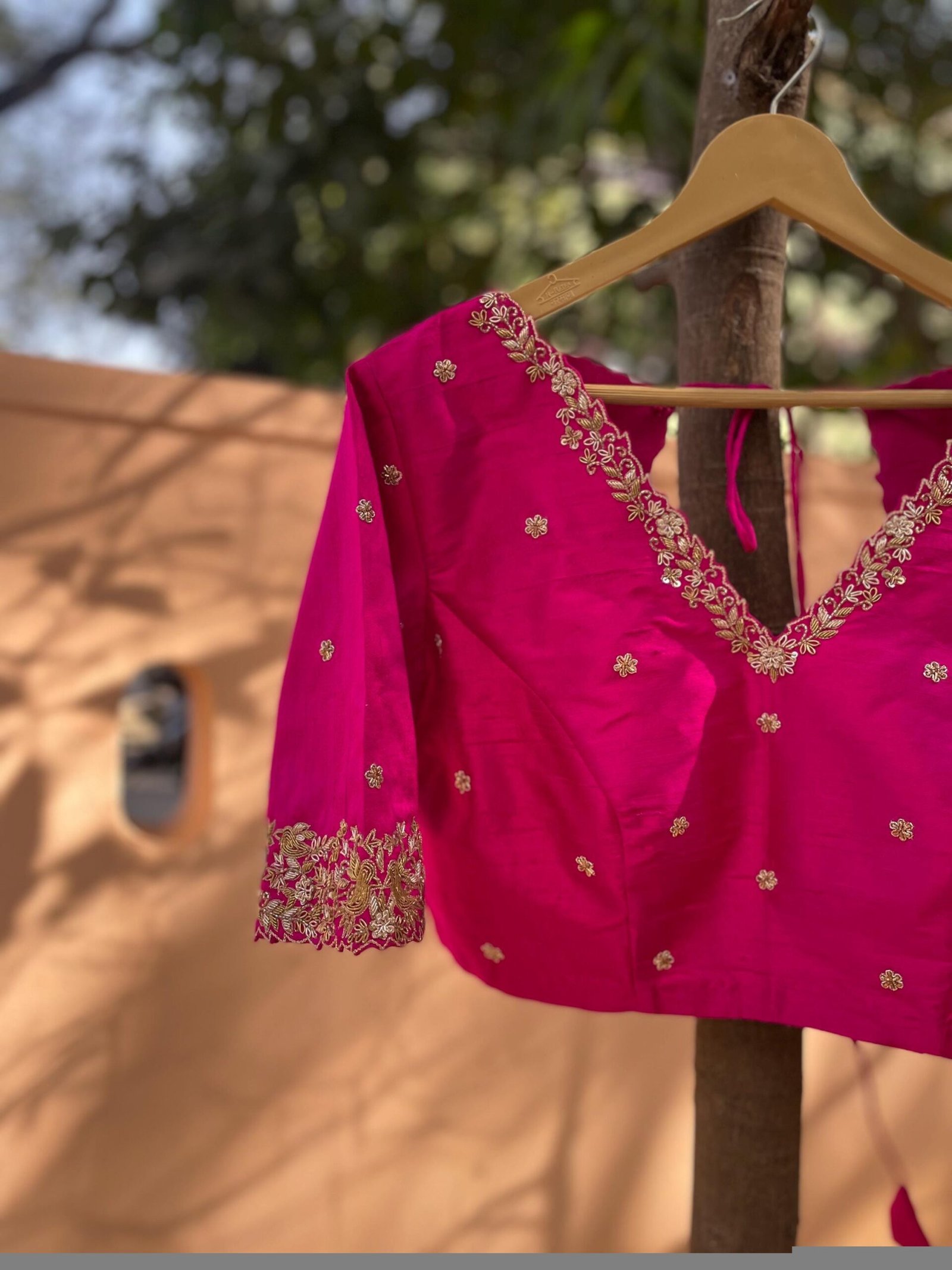 pure silk hand embroidery blouse/pink maggam blouse/silk zardosi blouse/hand embroidered blouse/ready made blouse zardosi/handwork blouse