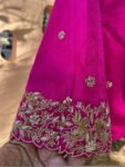 pure silk hand embroidery blouse/pink maggam blouse/silk zardosi blouse/hand embroidered blouse/ready made blouse zardosi/handwork blouse