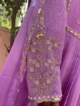 Hand Embroidered Anarkali Dress:lavender Indian Suit with Dupatta, hand work kurta with dupatta/Indian kurta set,blue kurta set,indian kurt