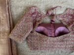 Pure silk hand embroidery blouse/saree maggam light pink blouse/wedding saree blouse/hand embroidered blouse/onion pink ready made blouse us