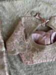 Pure silk hand embroidery blouse/saree maggam light pink blouse/wedding saree blouse/hand embroidered blouse/onion pink ready made blouse us