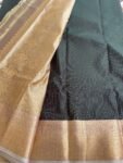 Traditional border silk saree with stitched blouse|traditional saree with readymade blouse/silk sarees USA/semi silk saree/bottle gree saree