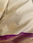 Traditional border silk saree with stitched blouse|traditional saree with readymade blouse/silk sarees USA/semi silk saree/cream purpl saree