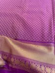 Traditional border silk saree with stitched blouse|traditional saree with readymade blouse/silk sarees USA/semi silk saree/cream purpl saree