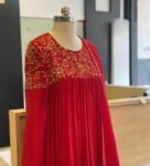 Anarkali suit usa/anarkali red kurta long sleeve/dark red sleeve anarkali/orange red anarkali/heavy hand embroidered anarkali with dupatta