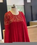 Anarkali suit usa/anarkali red kurta long sleeve/dark red sleeve anarkali/orange red anarkali/heavy hand embroidered anarkali with dupatta